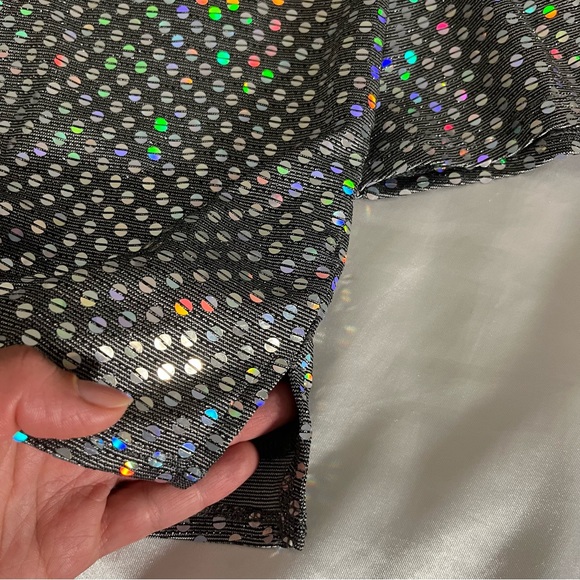 Holographic detail “disco” dress, open back, XS - Picture 4 of 6